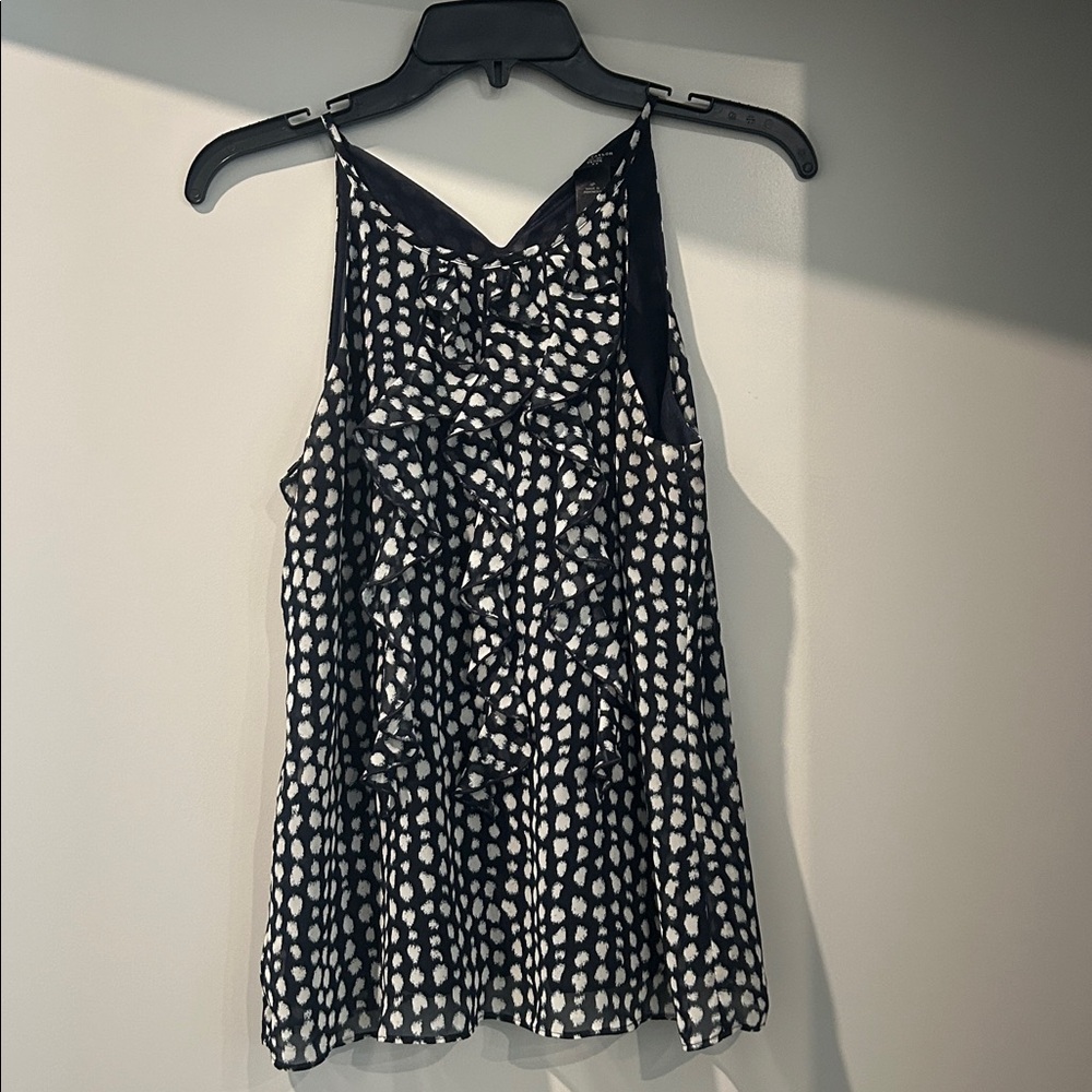 Ann Taylor Black and White Patterned Top